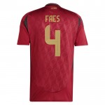 Günstige Fußballtrikots Belgien Faes 4 Heimtrikot EURO 2024 Kurzarm
